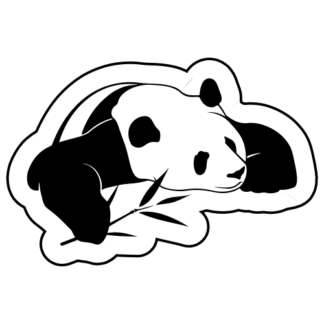 Panda And His Bamboo Sticker (Black)
